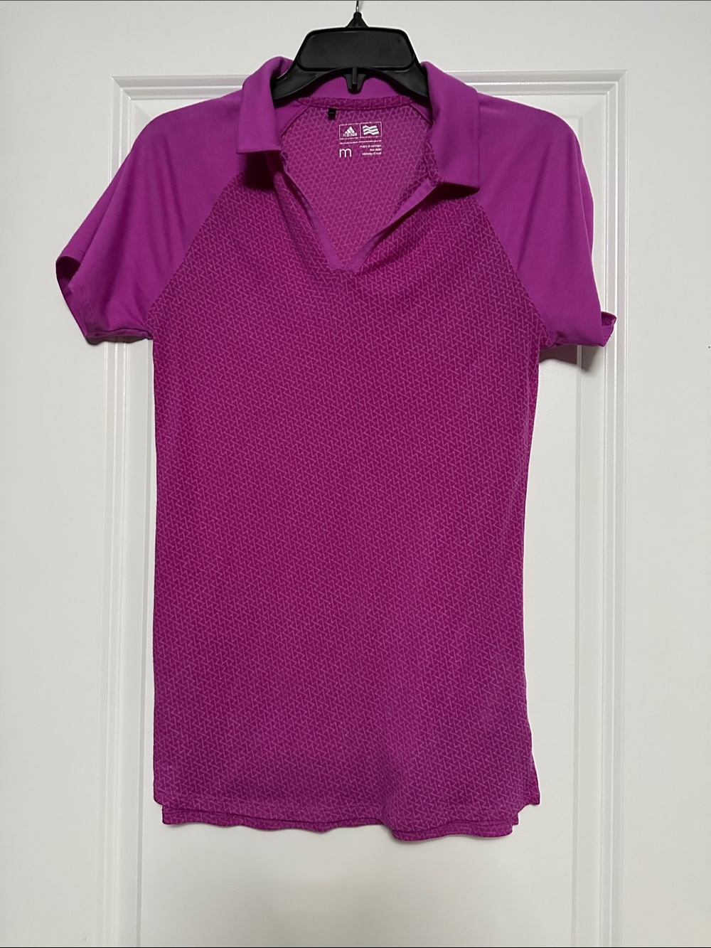 adidas Women’s Magenta Short-Sleeve Polo Tee